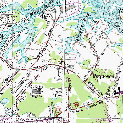 Topographic Map of Tabernacle United Methodist Church, VA
