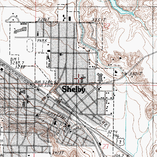 Topographic Map of Bitterroot Elementary School, MT