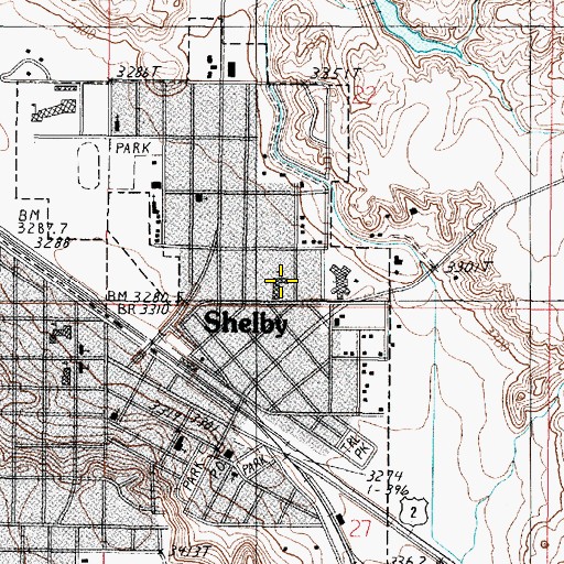 Topographic Map of Bitterroot Elementary School, MT