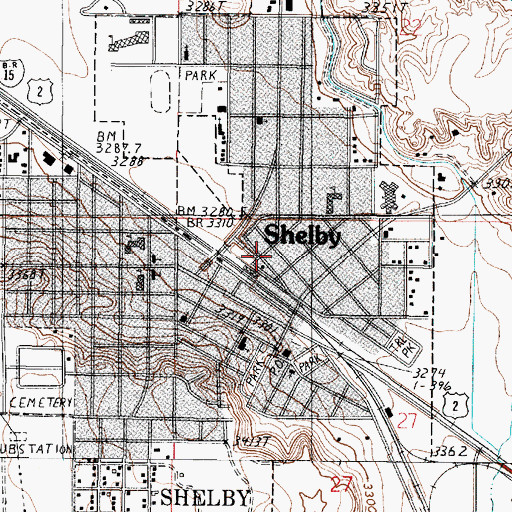 Topographic Map of Toole County Sheriff's Office, MT