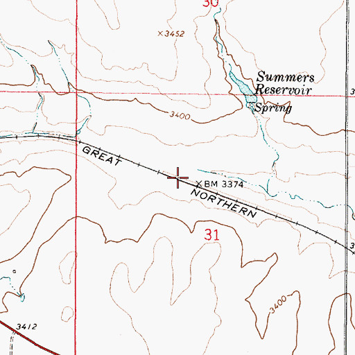 Topographic Map of Farrell (historical), MT