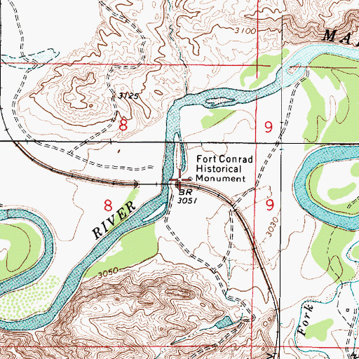 Topographic Map of Conrad (historical), MT