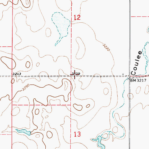 Topographic Map of Lucille (historical), MT