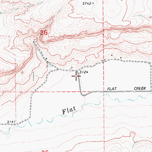 Topographic Map of Lonetree Post Office (historical), MT