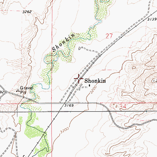 Topographic Map of Shonkin School (historical), MT
