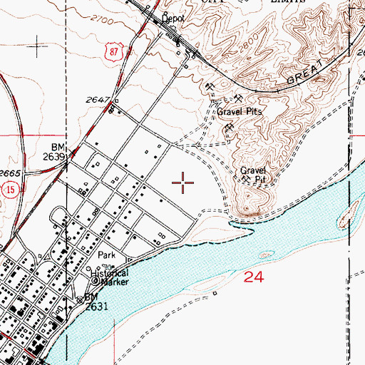 Topographic Map of Benton RV Park, MT