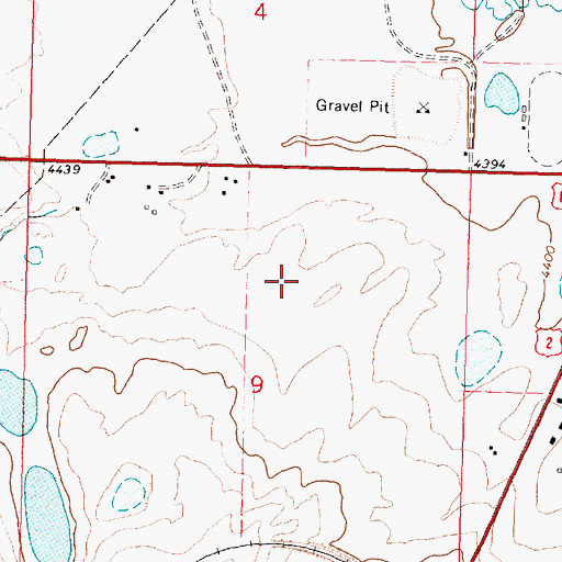 Topographic Map of Browning High School, MT