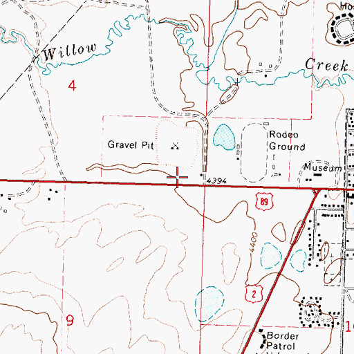 Topographic Map of Sleeping Wolf Campground, MT