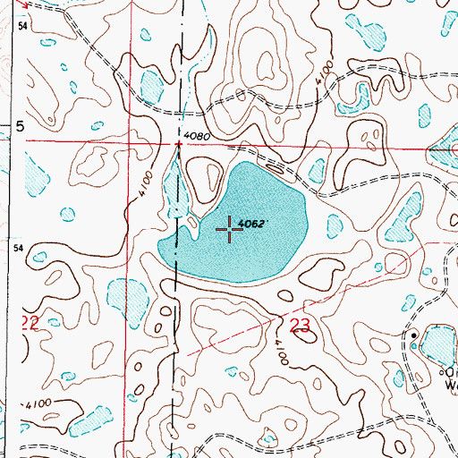 Topographic Map of Lukins Lake, MT