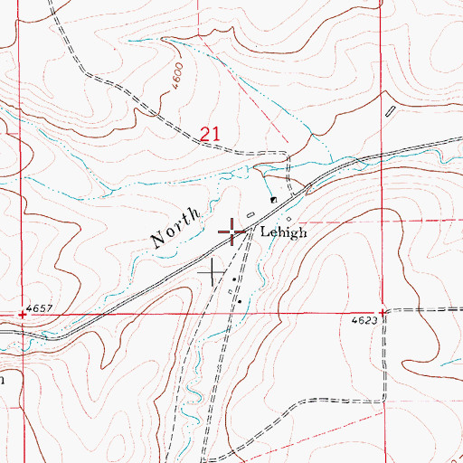 Topographic Map of Lehigh Post Office (historical), MT