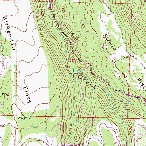Topographic Map of Leon Creek, CO
