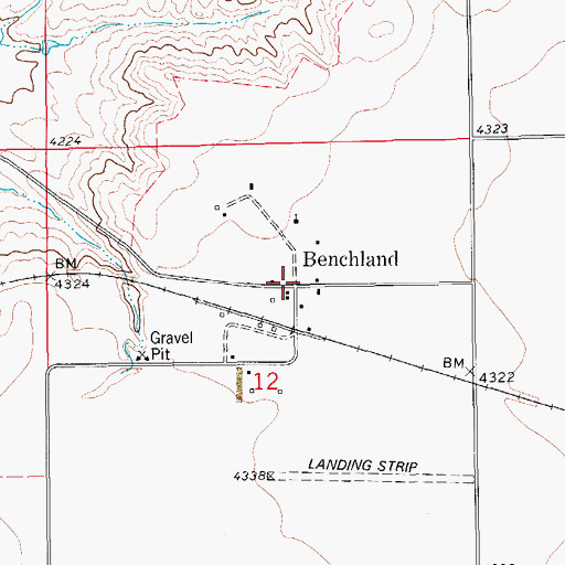 Topographic Map of Benchland (historical), MT