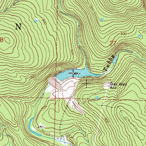 Topographic Map of Fourche Maline Creek Site 2 Reservoir, OK