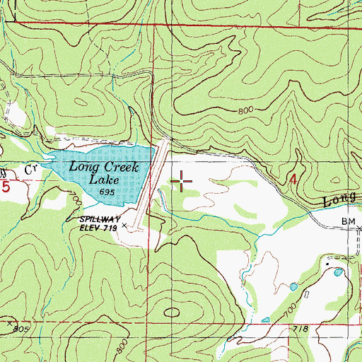 Topographic Map of Fourche Maline Creek Site 13 Reservoir, OK