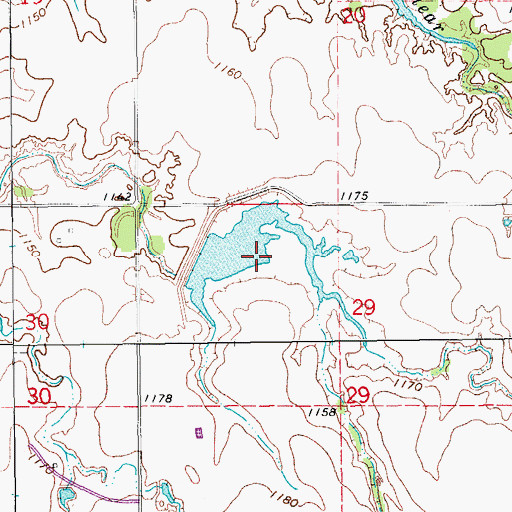 Topographic Map of Uncle John Creek Site 12 Reservoir, OK