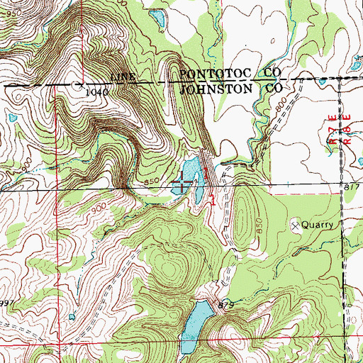 Topographic Map of Upper Clear Boggy Creek Site 13 Reservoir, OK