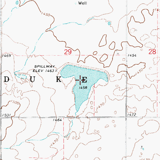 Topographic Map of Tri-County Turkey Creek Site 24 Reservoir, OK