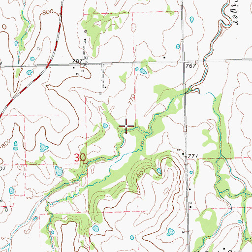 Topographic Map of Little Wewoka Creek Site 11 Dam, OK