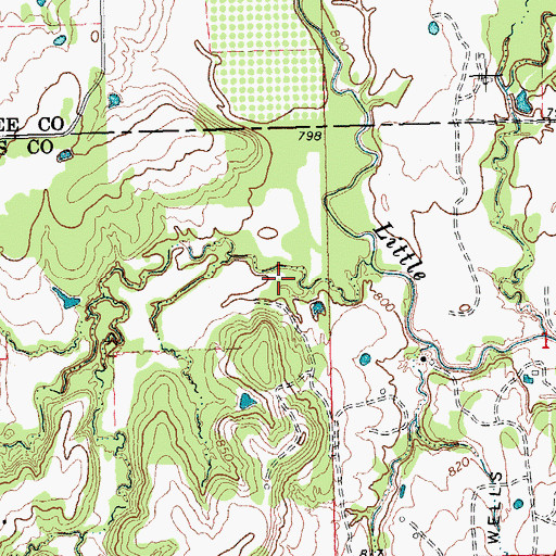 Topographic Map of Little Wewoka Creek Site 5 Reservoir, OK