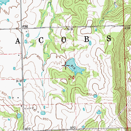 Topographic Map of Oknoname 063030 Dam, OK