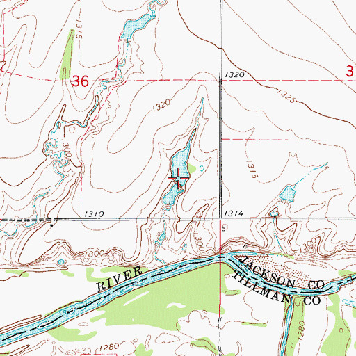 Topographic Map of Oknoname 065003 Reservoir, OK
