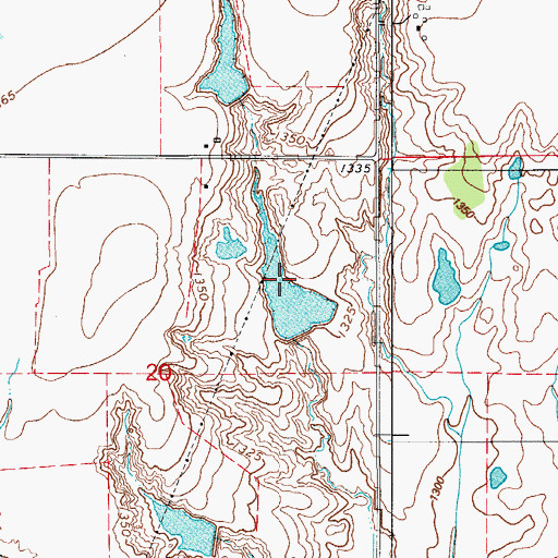 Topographic Map of Oknoname 141021 Reservoir, OK