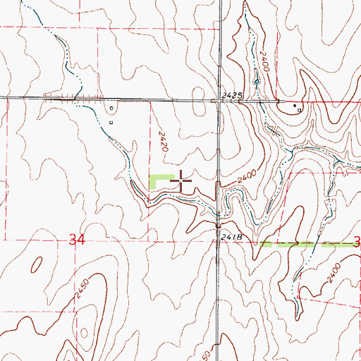 Topographic Map of Upper Washita Site 103 Reservoir, OK