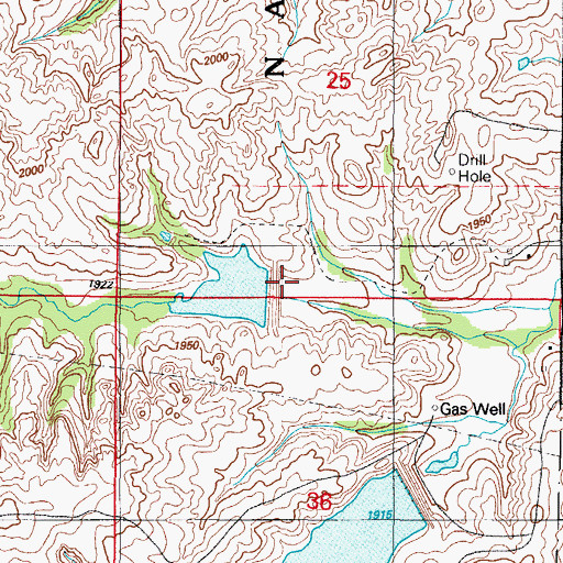 Topographic Map of Beaver Dam Creek Site 2, OK