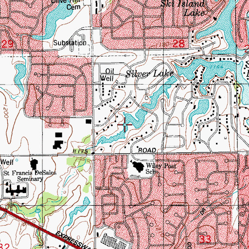 Topographic Map of Regal Lake, OK