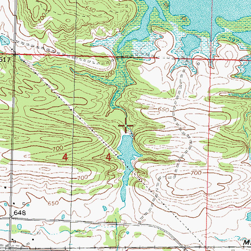 Topographic Map of Oknoname 121019 Reservoir, OK