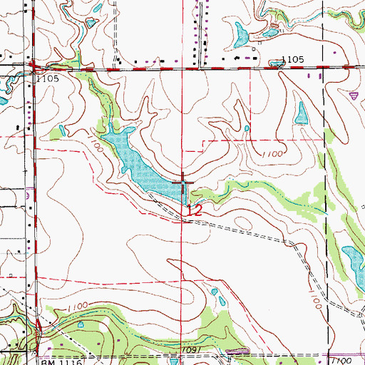 Topographic Map of Ok Number Name 137087 Dam, OK