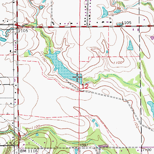 Topographic Map of Oknoname 137087 Reservoir, OK