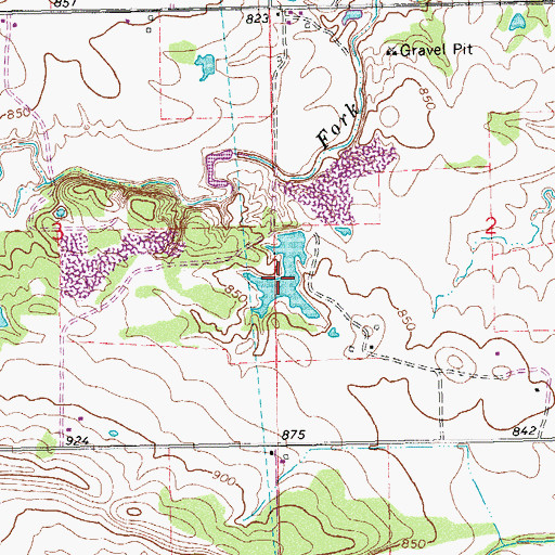 Topographic Map of Oknoname 123016 Reservoir, OK