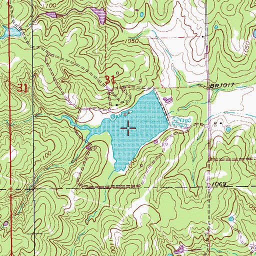 Topographic Map of Oknoname 137093 Reservoir, OK