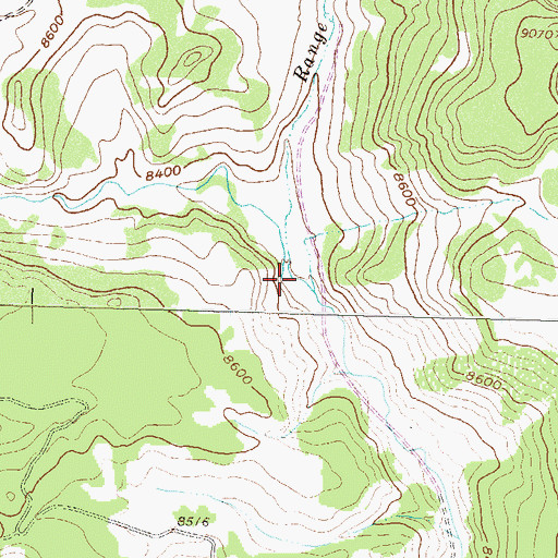 Topographic Map of Range Creek, CO