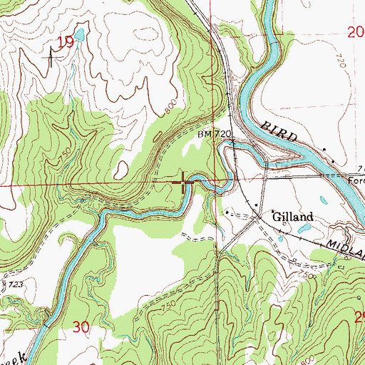 Topographic Map of Fort Gibson Dam, OK
