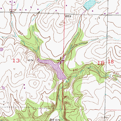Topographic Map of Oknoname 131001 Reservoir, OK