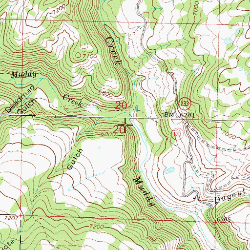 Topographic Map of East Muddy Creek, CO