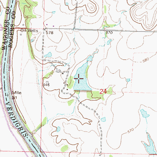 Topographic Map of Oknoname 131015 Reservoir, OK