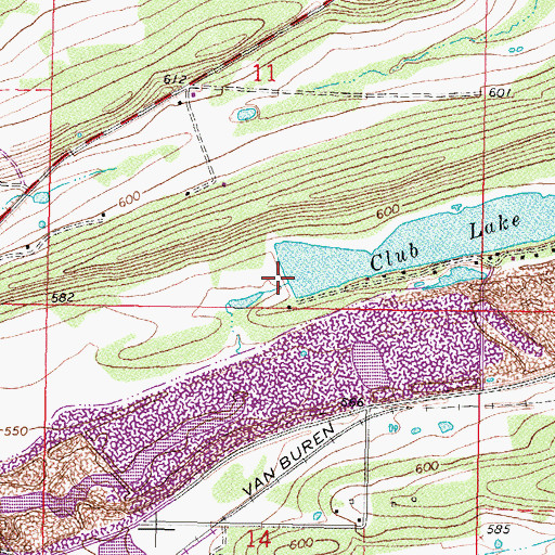 Topographic Map of McCurtain Club Lake Dam, OK