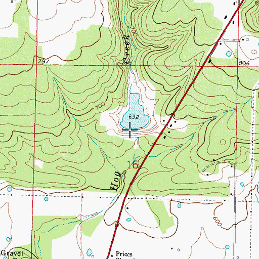 Topographic Map of Sallisaw Creek Site 33 Reservoir, OK