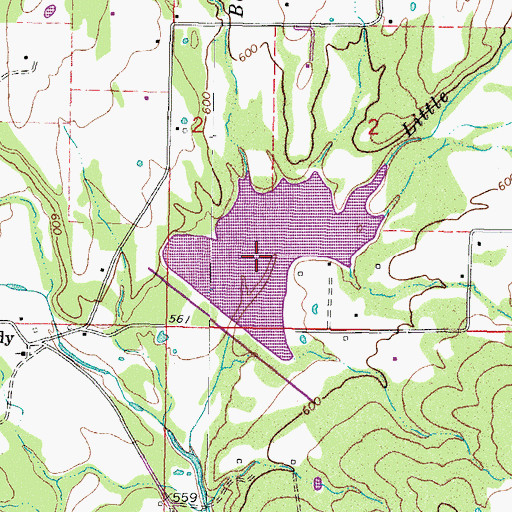 Topographic Map of Caston Mountain Creek Site 5 Reservoir, OK
