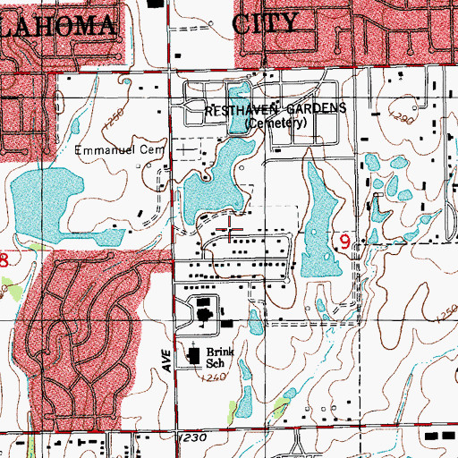 Topographic Map of Oknoname 02702 Dam, OK