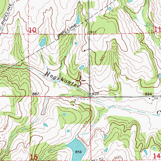 Topographic Map of Quapaw Creek Site 43 Dam, OK