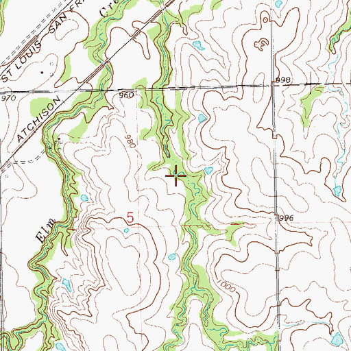 Topographic Map of Upper Black Bear Creek Site 67 Reservoir, OK
