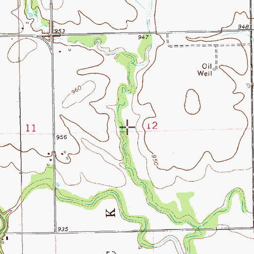 Topographic Map of Upper Red Rock Creek Site 8 Dam, OK