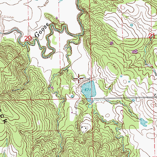 Topographic Map of Upper Clear Boggy Creek Site 7 Dam, OK