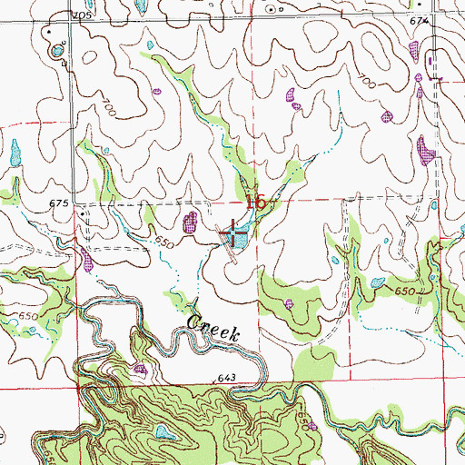 Topographic Map of Upper Clear Boggy Creek Site 16 Reservoir, OK