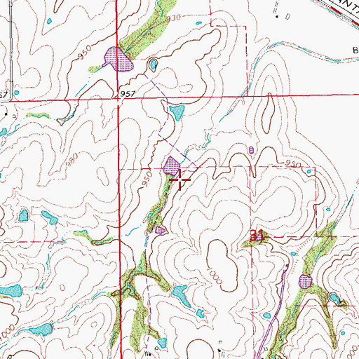 Topographic Map of Maysville Laterals Site L6 Reservoir, OK