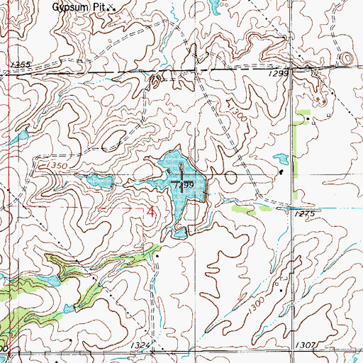 Topographic Map of Oknoname 9 Lake, OK